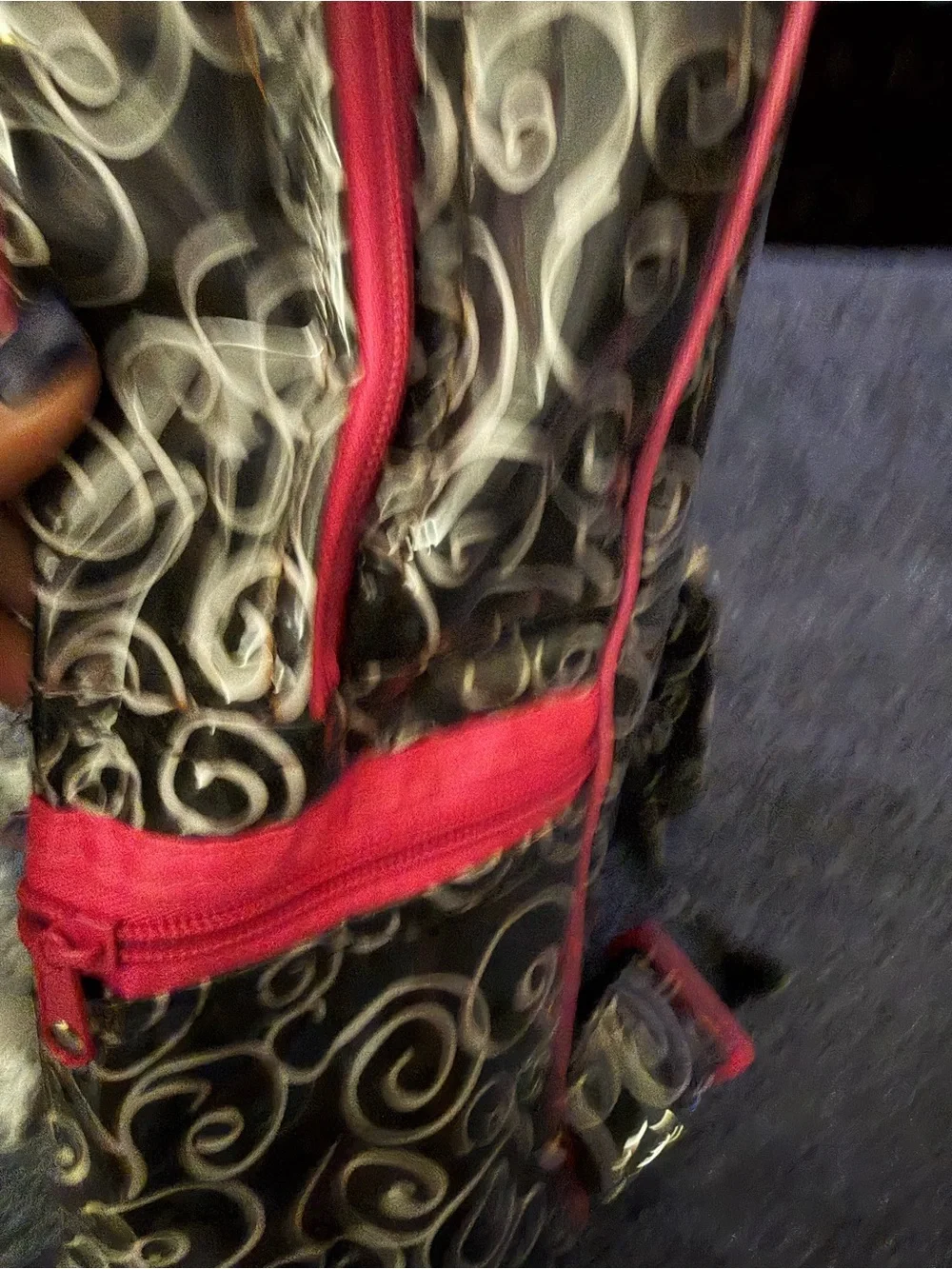 Kids Black Swirl Backpack with Pink Trim